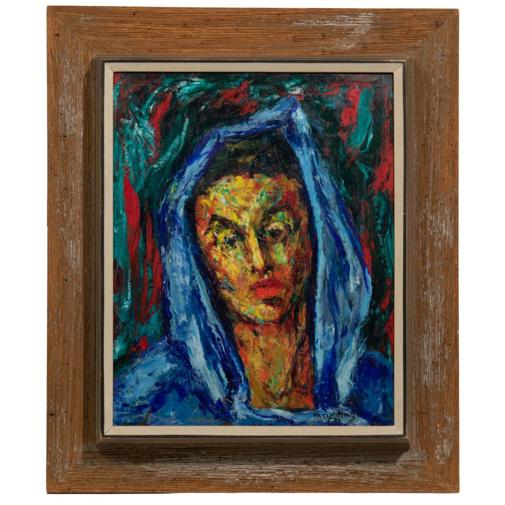 Appraisal: HARRY MINTZ POLISH AMERICAN - BLUE SHAWL OIL ON MASONITE