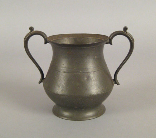 Appraisal: Hartford Connecticut pewter two-handled cup ca bearing the touch of