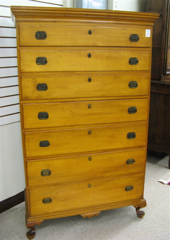 Appraisal: TALL QUEEN ANNE CHEST ON FRAME American early th century