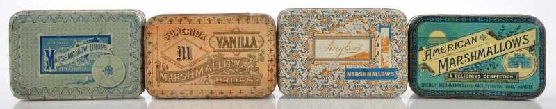 Appraisal: Lot of Rectangular Marshmallow Tins Description Pre- lot includes pound