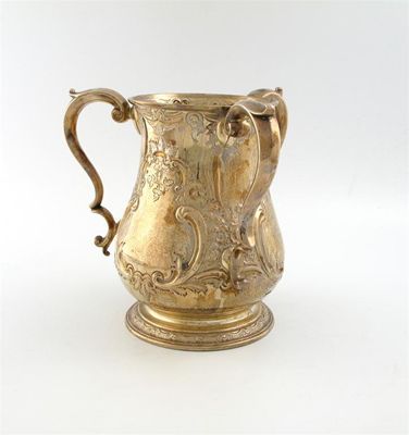 Appraisal: A late-Victorian silver three-handled cup by Martin Hall and Company