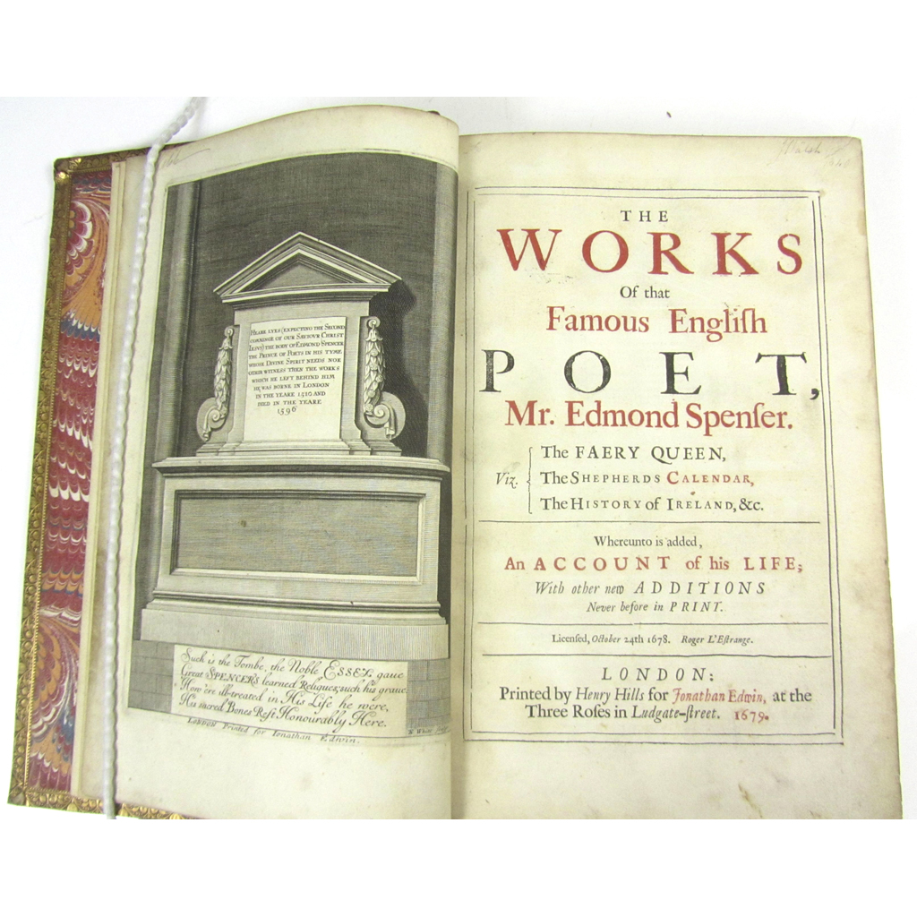 Appraisal: Spenser Edmund The Works of that Famous English Poet Mr