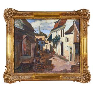 Appraisal: RENE ALLENBACH German French Untitled village scene Oil on board