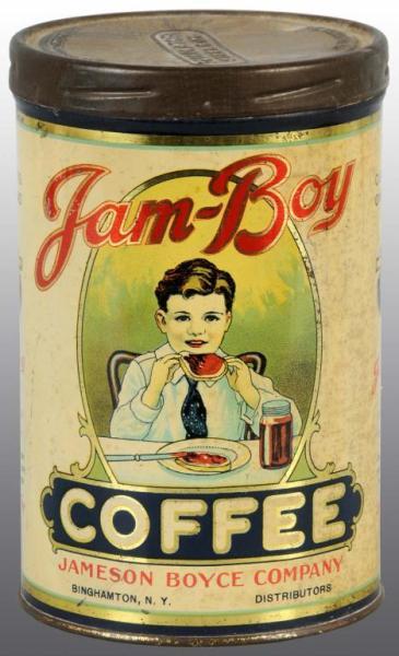 Appraisal: Lithographed Jam-Boy Coffee Tin Description Manufactured by the Jameson Boys