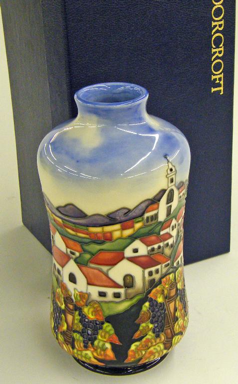 Appraisal: Moorcroft 'Andalucia' vase designed by Beverley Wilkes of waisted form