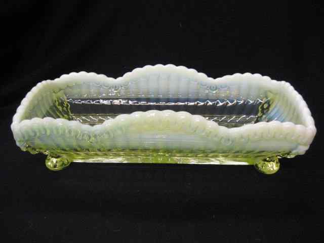 Appraisal: Northwood ''Alaska'' Vaseline Opalescentglass celery dish -