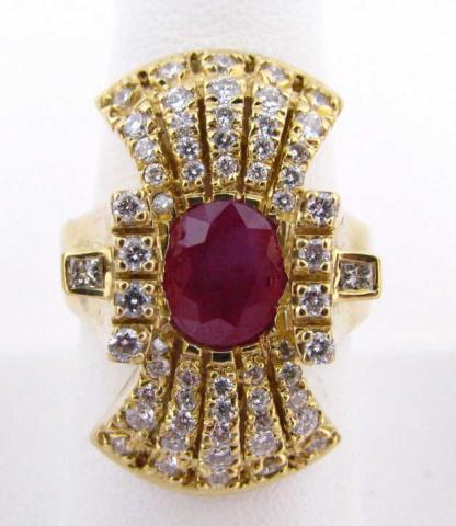 Appraisal: Bold Ladies k Yellow Gold Ruby Diamond approximately ct total