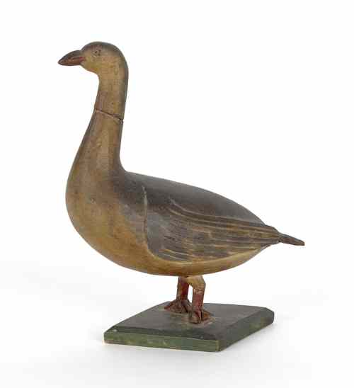 Appraisal: Pennsylvania carved and painted miniature goose figure h