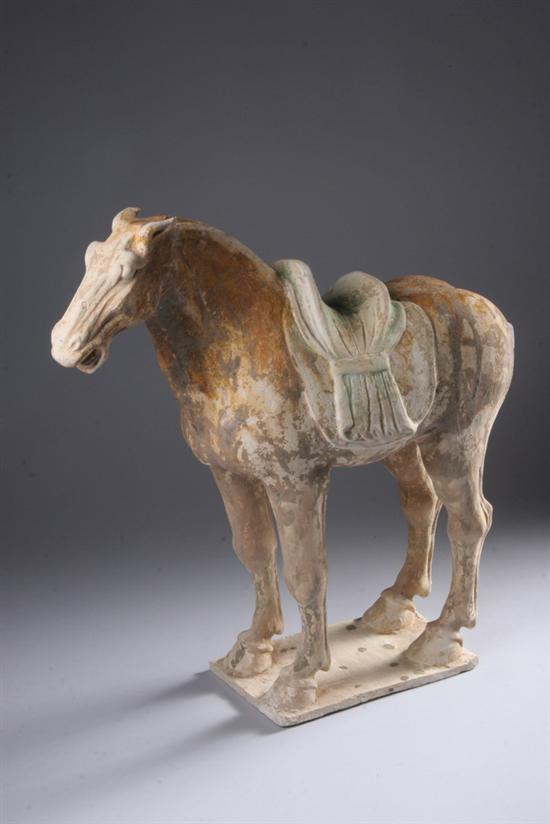 Appraisal: CHINESE SANCAI POTTERY FIGURE OF HORSE Tang Dynasty - in