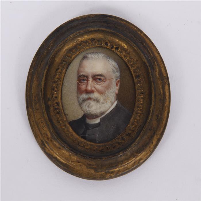 Appraisal: J Staples Rowe American - Framed Handpainted Portrait Miniature on