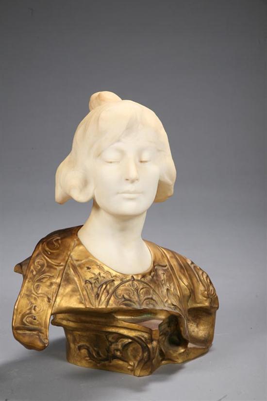 Appraisal: STATUARY BUST BY PAUL BERTHOUD FRANCE - Marble and gilt