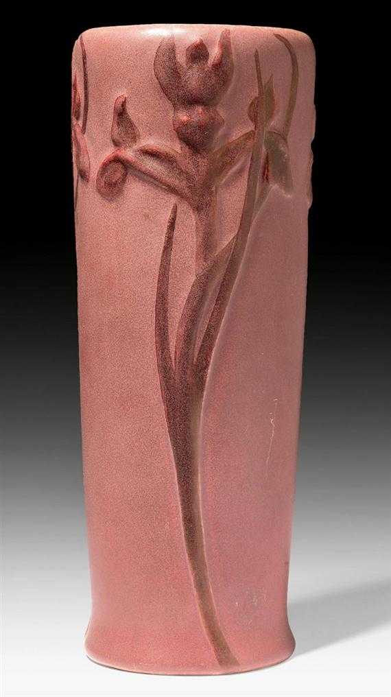 Appraisal: VAN BRIGGLE POTTERY Co VASE Pink glazed ceramic Signed and