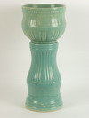 Appraisal: JARDINIERE - Two part art pottery turquoise blue glazed with