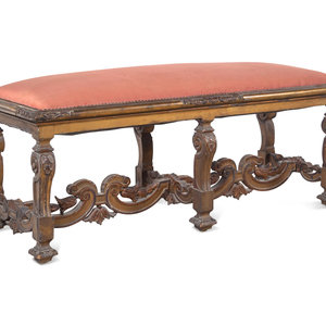 Appraisal: A Louis XIV Style Giltwood Bench Late th Early th