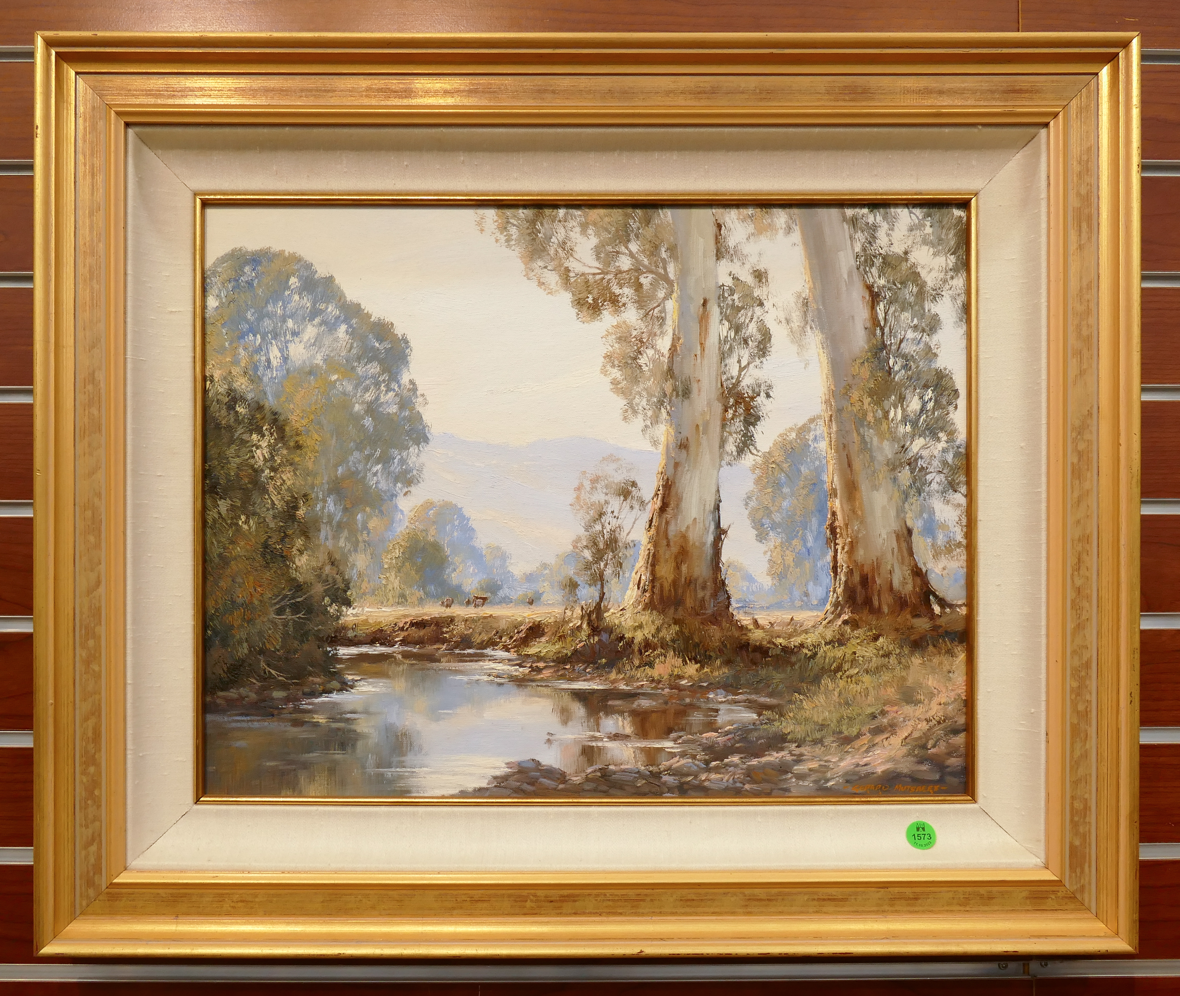 Appraisal: Gerard Mutsaers Australian Landscape Oil on Masonite Framed- x ''