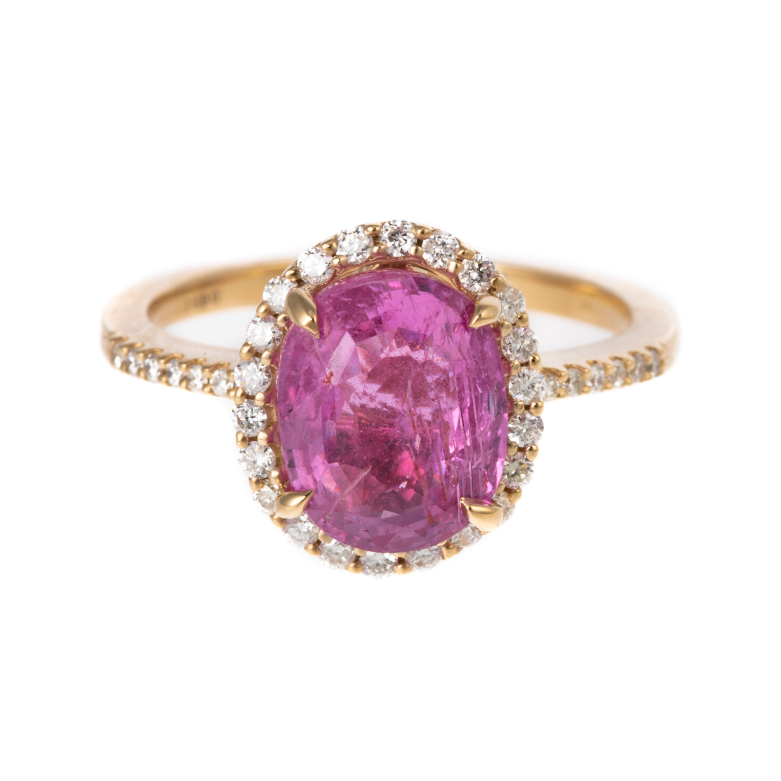 Appraisal: A RARE CT PINK SAPPHIRE DIAMOND RING IN K K