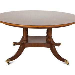 Appraisal: A Pair of Regency Style Mahogany Circular Dinner Tables th