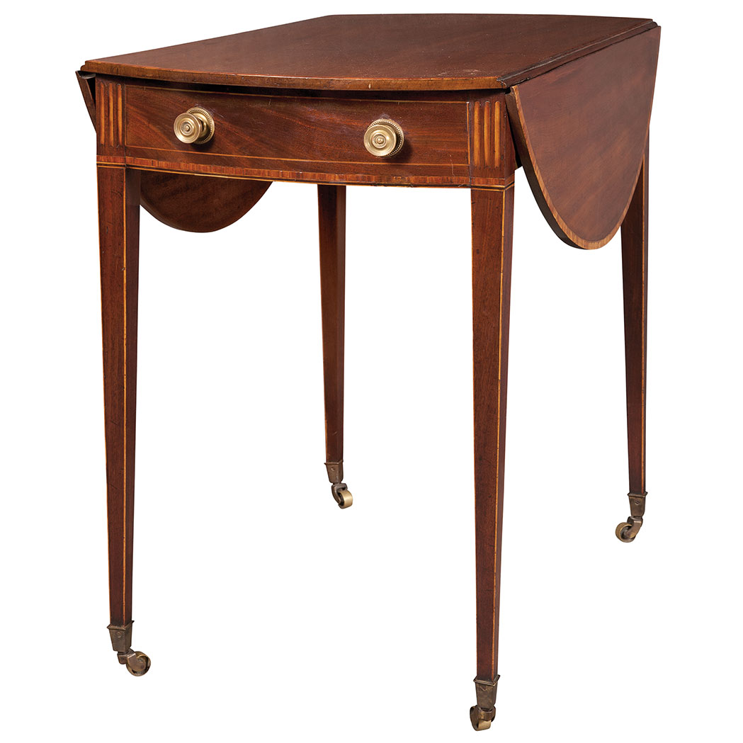 Appraisal: George III Inlaid Mahogany Pembroke Table Circa The crossbanded rectangular