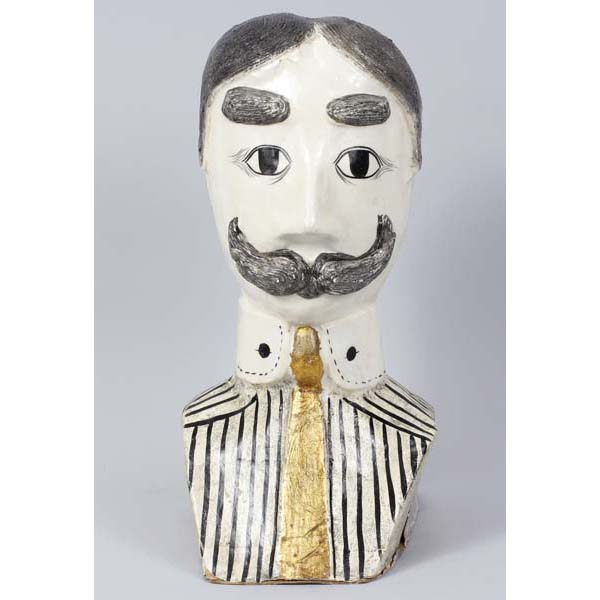 Appraisal: Vintage s s papier mache bust of a barber or