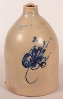 Appraisal: Norton Bennington VT Stoneware w Cobalt Floral E L Norton