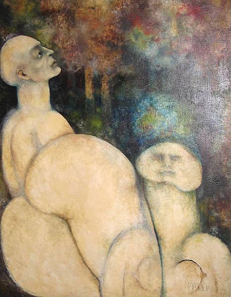 Appraisal: Emanuel th century Two Figures signed and dated 'Emanuel '