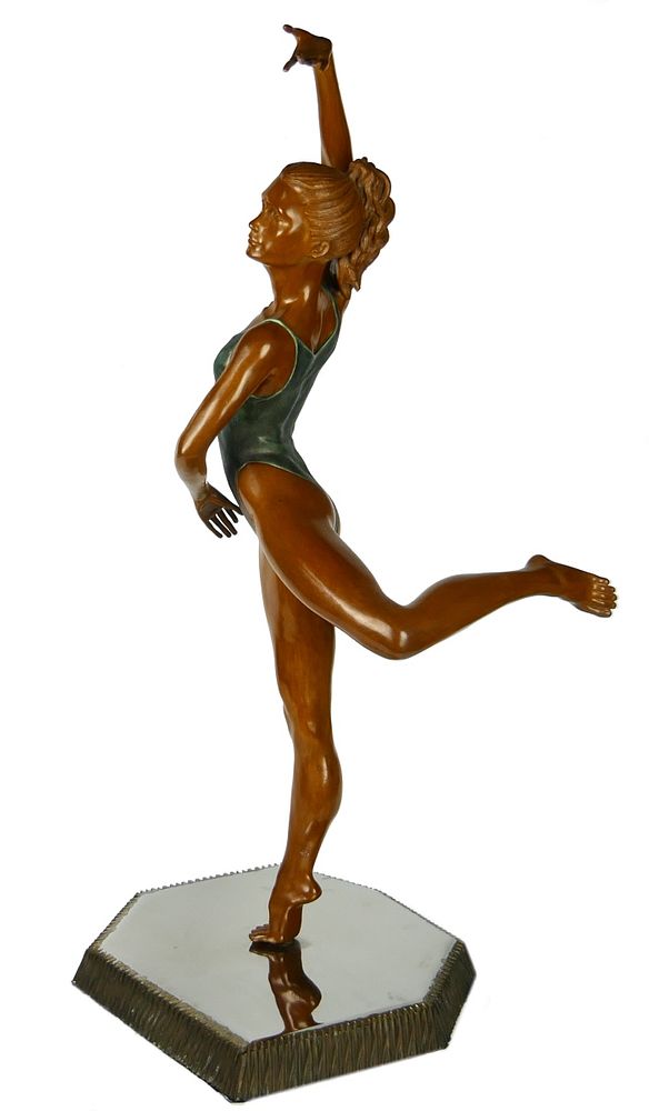 Appraisal: JAVIER VILLARREAL HUGE BRONZE BALLERINA ON BASE Signed work by