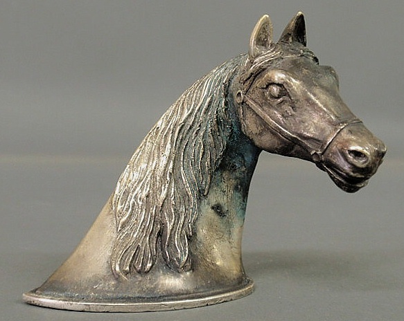 Appraisal: Russian silverplate horse head seal the seal with double-headed eagle