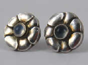 Appraisal: Georg Jensen A pair of silver and moonstone earrings by