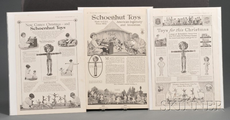 Appraisal: Three Schoenhut Advertisements from Ladies' Home Journal December and November