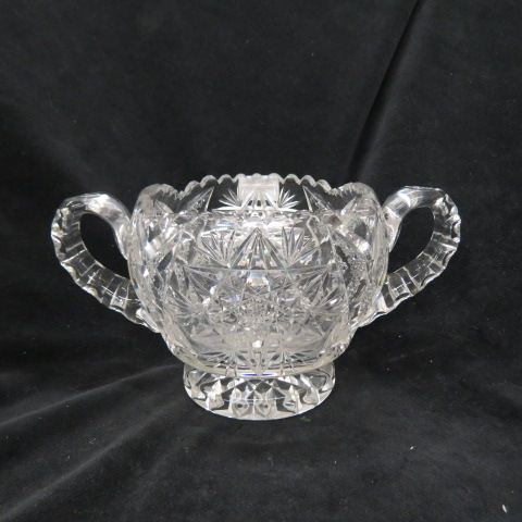 Appraisal: Cut Glass Handled Bowl pedestal base large handles diameter plus