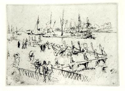 Appraisal: JAMES ABBOTT MCNEILL WHISTLER Little Dortrect etching unsigned plate size