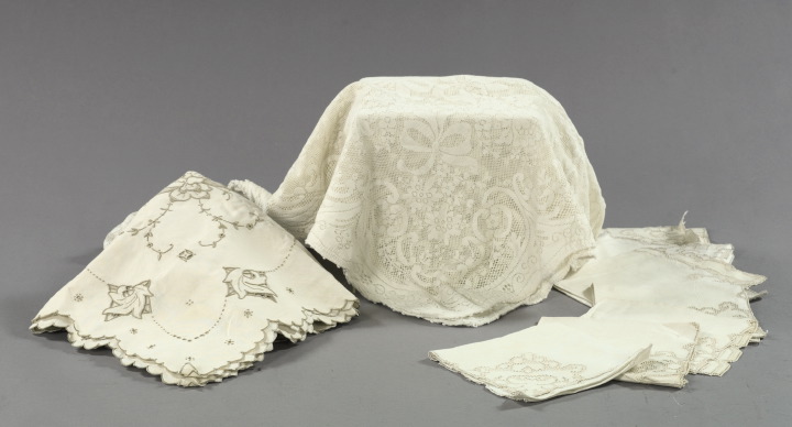 Appraisal: Ten Pieces of Table Linen th century including eight linen