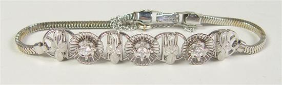 Appraisal: Jabel k White Gold Diamond Add-A-Link Bracelet Three links each