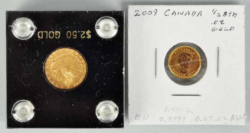 Appraisal: Lot of Gold Coins Description Includes Indian and -Ounce Canadian