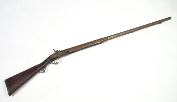 Appraisal: Muzzle loading Percussion sporting gun with chased decoration cm long