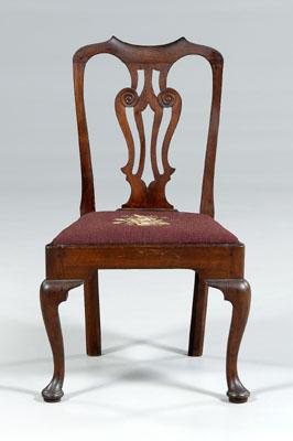 Appraisal: American Chippendale side chair mahogany arched crest and pierced splat