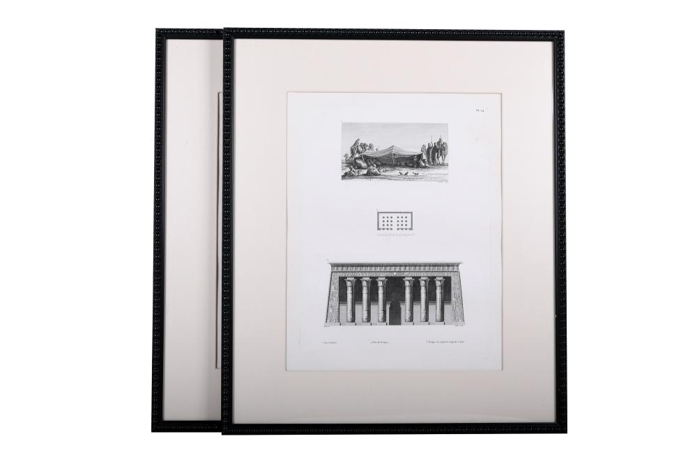 Appraisal: TWO FRAMED FRENCH ENGRAVINGS EGYPTengravings on paper the first captioned