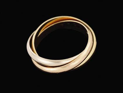 Appraisal: karat gold tri-band ring Cartier Ring is marked with and