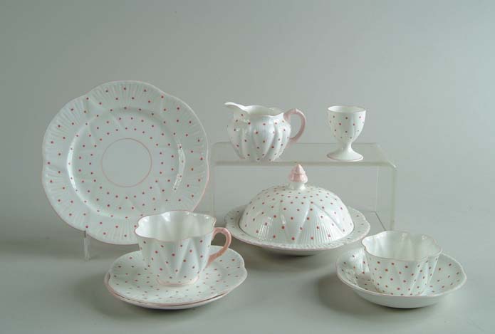 Appraisal: NINE PIECE BREAKFAST SET BY SHELLEY Green mark to base