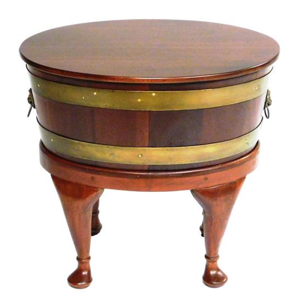 Appraisal: Wine cooler of wooden staves and metal hoops with later