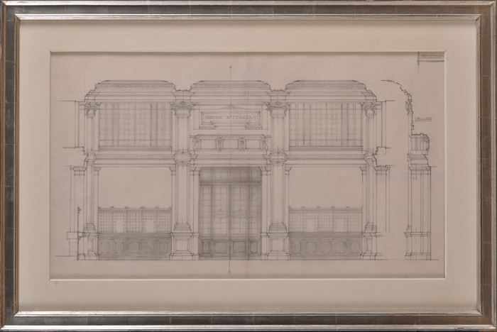 Appraisal: ITALIAN SCHOOL BANCA D'ITALIA-FACADE Pencil with slight grey wash on