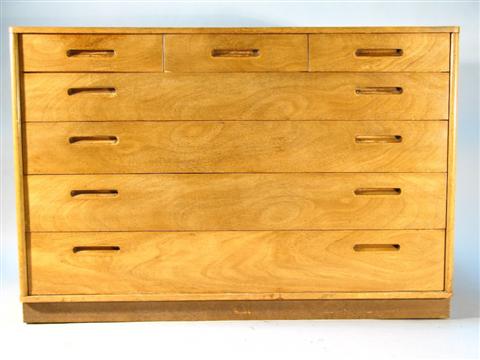 Appraisal: MODERN DANISH STYLE OAK CHEST OF DRAWERS Mid th century