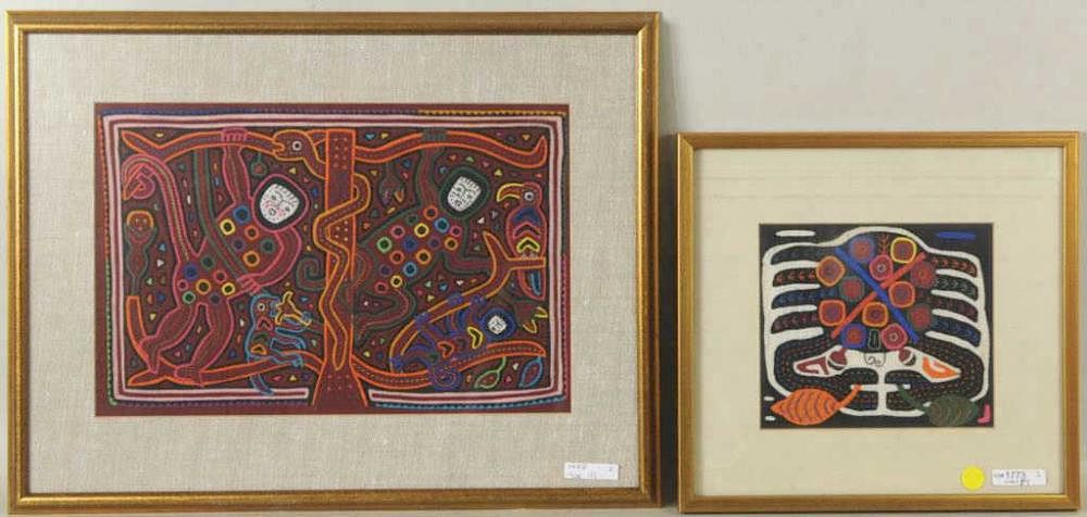 Appraisal: Two Framed Panamanian Molas Two framed Panamanian molas Not examined