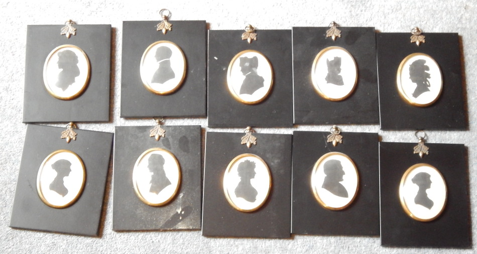 Appraisal: A set of ten reproduction portrait silhouettes