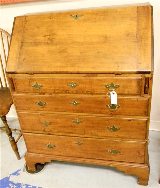 Appraisal: American th C slant lid desk maple and cherry four