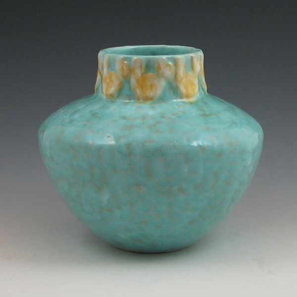 Appraisal: Roseville Imperial II - '' vase in turquoise with yellow