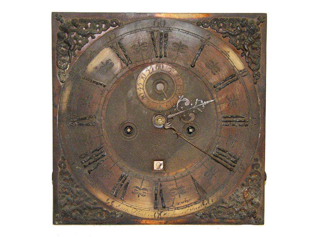 Appraisal: Eight day five pillar longcase clock movement the square brass