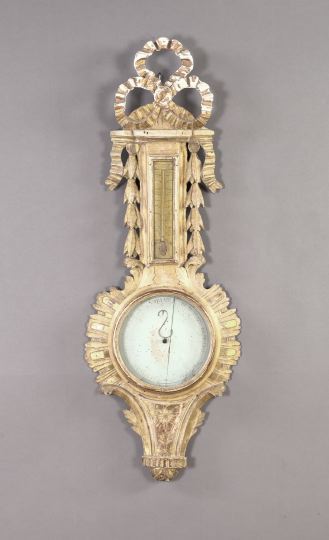 Appraisal: French Reaumur Carved Giltwood Wall Barometer fourth quarter th century