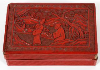 Appraisal: CHINESE CINNABAR BOX TH C CHINESE CINNABAR BOX TH C