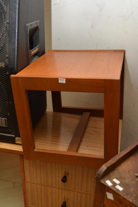 Appraisal: TWO TEAK BEDSIDE TABLES TWO TEAK BEDSIDE TABLES